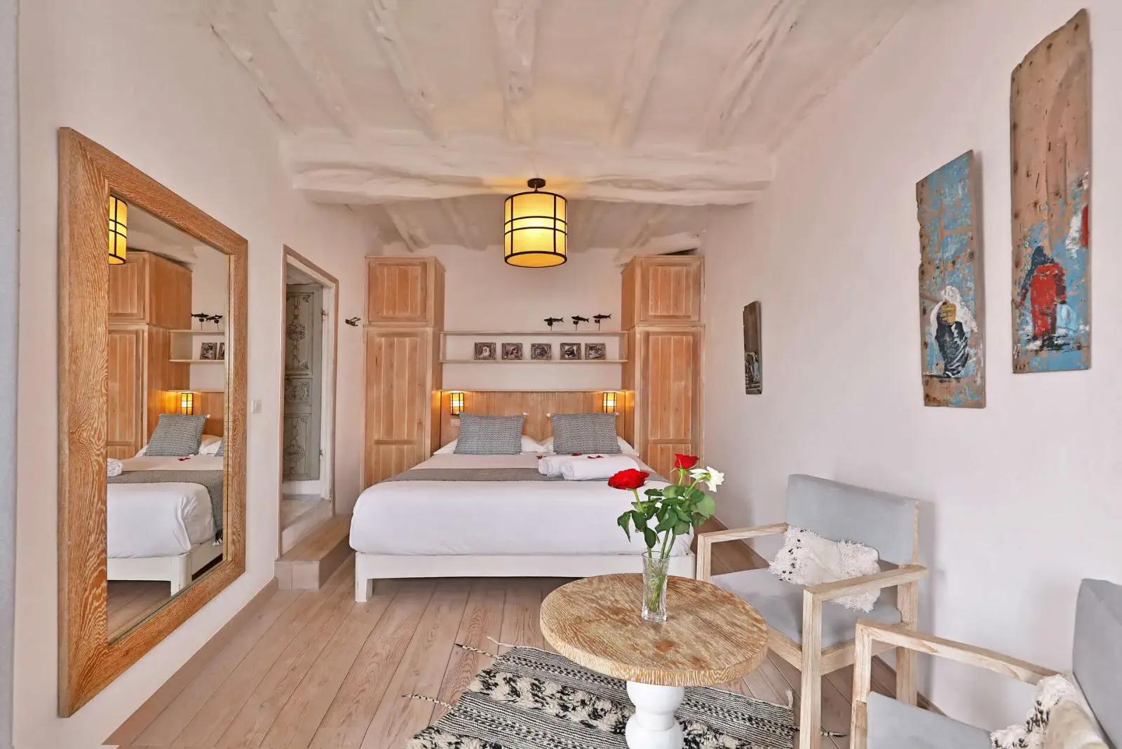 Andalusian-Moroccan lounge of the riad in the heart of Essaouira’s medina